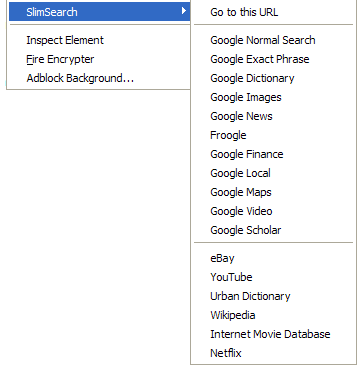 SlimSearch Firefox Addon