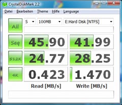 CrystalDiskMark Western Digital WD160 SATA 7.200 rpm