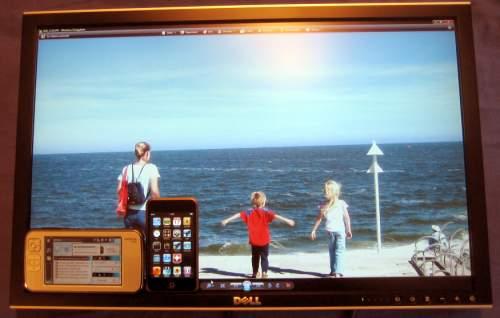 Größenvergleich 24″ Monitor, Nokia Internet Tablet N800 und Apple iPod touch